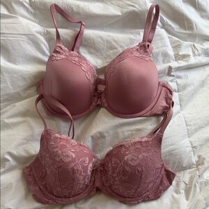 Elegant Blush Lace Women's Bra Set
